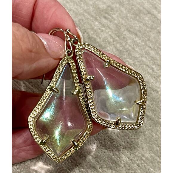 Kendra Scott Iridescent Glass Alex Earrings in Gold Tone - Picture 4 of 4